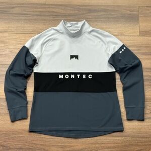 Montec Alpha Women’s 24 Base Layer Top Light Grey/Black/Metal Blue Size Medium